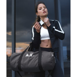 ダークチョコレートブラウンホワイトモノグラムダッフルバッグ ダッフルバッグ