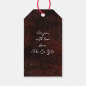 ダークチョコレートブラウンレザー ギフトタグ (正面)