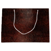 ダークチョコレートブラウンレザー ラージペーパーバッグ (正面)
