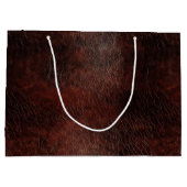 ダークチョコレートブラウンレザー ラージペーパーバッグ (裏面)