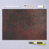 ダークチョコレートブラウンレザー 薄葉紙 (クラフト)
