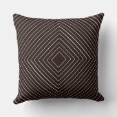 ダークチョコレートブラウン入れ子ホワイトスクウェア クッション (裏面)