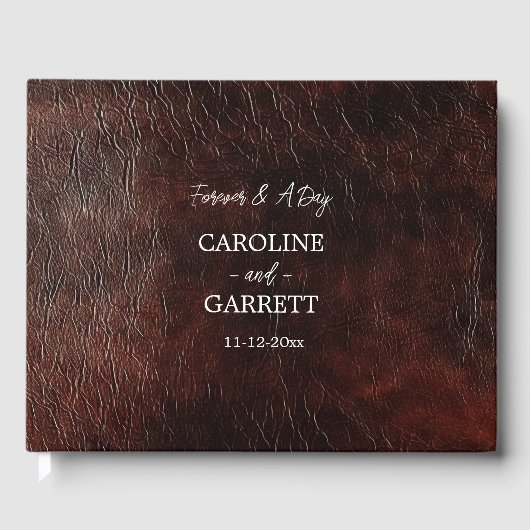 ダークチョコレートブラウン西フェイク革 ゲストブック (正面)