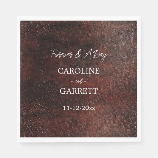 ダークチョコレートブラウン西フェイク革 スタンダードランチョンナプキン (正面)