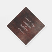 ダークチョコレートブラウン西フェイク革 スタンダードランチョンナプキン (角)