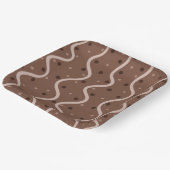 ダークチョコレート霧雨と散水模様 ペーパープレート (傾斜あり)