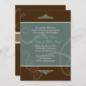 ダークチョコレート クラシック 結婚式招待状 招待状 (正面/裏面)