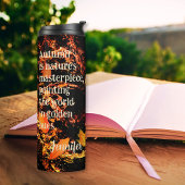 ダークツリー秋の白いフクロウ感動的 タンブラー