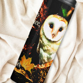 ダークツリー秋の白いフクロウ感動的 タンブラー