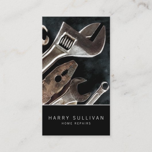 ダークツールホーム修理Handyman名刺 名刺 (正面)
