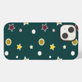 ダークティールの星柄 iPhoneケース (裏面横)