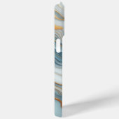 ダークティールグレー ライトブルー ゴールド 大理石 アート柄 Case-Mate iPhoneケース (裏面 / 右)