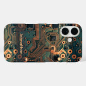 ダークティールゴールド基板カスタム Case-Mate iPhoneケース (裏面 (横))