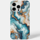 ダークティールターコイズブルーゴールド大理石アートパターン Case-Mate iPhoneケース (裏面)