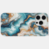 ダークティールターコイズブルーゴールド大理石アートパターン Case-Mate iPhoneケース (裏面 (横))