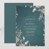 ダークティールブドウの結婚式 招待状 (正面/裏面)