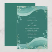 ダークティールユーカリの結婚式 招待状 (正面/裏面)