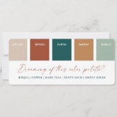 ダークティール＆コッパー　オータムウェディング　カラーパレットカード 招待状 (正面)