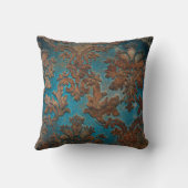 ダークティール(緑がかった色)とパティナダマスク クッション (裏面)