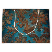 ダークティール（緑がかった色）とパティナダマスク ラージペーパーバッグ (正面)