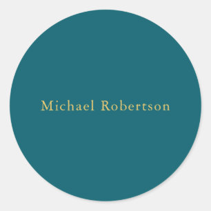 ダークティール（緑がかった色）と金ゴールドカラープロフェッショナルトレンディー モダン ラウンドシール