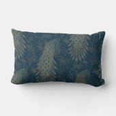 ダークティール(緑がかった色)と金ゴールドビクトリアンスタイルピーコック ランバークッション (裏面)