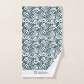 ダークティール（緑がかった色）アールヌーボー バスタオルセット (ハンドタオル)