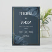 ダークティール（緑がかった色）シュアフローラ結婚式招待状 招待状 (スタンド正面)