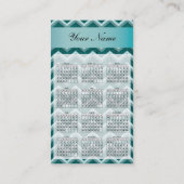 ダークティール（緑がかった色）ジグザグポケット2019カレンダー 名刺 (裏面)