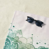 ダークティール（緑がかった色）ターコイズマンダラ名 ビーチタオル (インサイチュ)