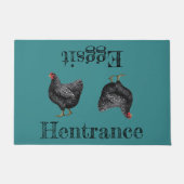 ダークティール（緑がかった色）ドアマットファームハウスヘントランスエグット ドアマット (正面)