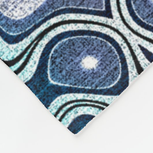 ダークティール(緑がかった色)ブルーグリーンターコイズバイオレット族アート フリースブランケット (角)