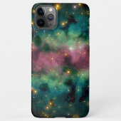 ダークティール(緑がかった色)ブルーグリーンピンクパープルミルキーウェイ銀河系 iPhoneケース (裏面)