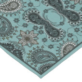 ダークティール（緑がかった色）ペイズリーショートテーブルランナー ショートテーブルランナー (コーナー)