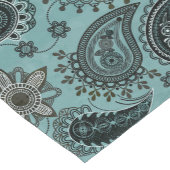 ダークティール(緑がかった色)ペイズリー ショートテーブルランナー (コーナー)