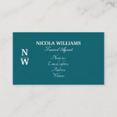 ダークティール（緑がかった色）マウンテンロゴ旅行代理店 名刺 (裏面)