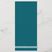 ダークティール（緑がかった色）モダンタイポグラフィ結婚ズ メニュー (裏面)