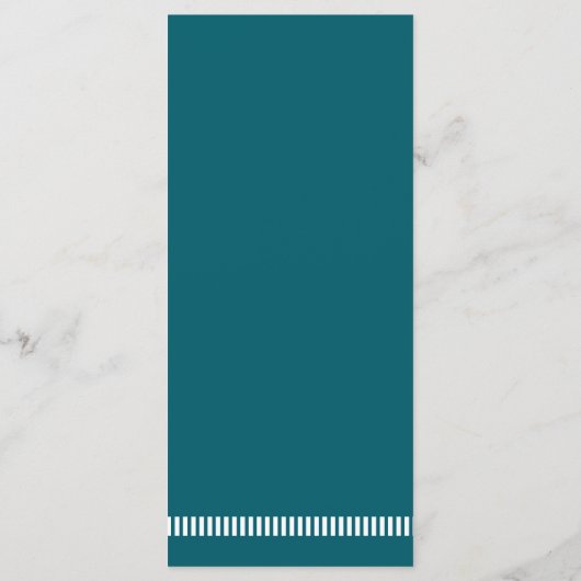 ダークティール（緑がかった色）モダンタイポグラフィ結婚ズ メニュー (裏面)