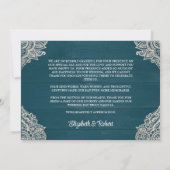 ダークティール（緑がかった色）素朴エレガンス結婚ズ サンキューカード (裏面)