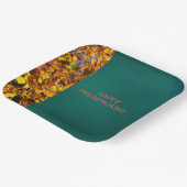 ダークティール（緑がかった色）離れス・サンクスギビング ペーパープレート (傾斜あり)