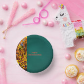 ダークティール(緑がかった色)離れス・サンクスギビング ペーパーボウル (パーティー)