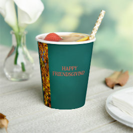 ダークティール（緑がかった色）離れス・サンクスギビング 紙コップ