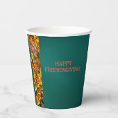 ダークティール(緑がかった色)離れス・サンクスギビング 紙コップ (正面)