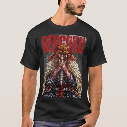 ダークテクスチャードアニメスケッチアート Tシャツ (正面)