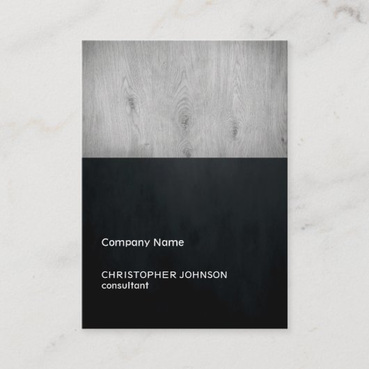 ダークテクスチャーモダンブラックグレーウッド建築 名刺 (正面)
