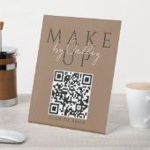 ダークテラコッタ メイクアップアーティストQRコード 台座サイン (インサイチュ)
