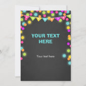 ダークテーブルのサインにカードのネオングローを挿入ラベル 招待状 (正面)