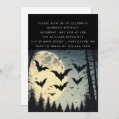 ダークテーマの誕生日招待状 招待状 (正面/裏面)