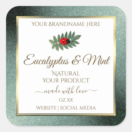 ダークテールグリッター ホワイト プロダクトラベル ラディッシュ スクエアシール (正面)