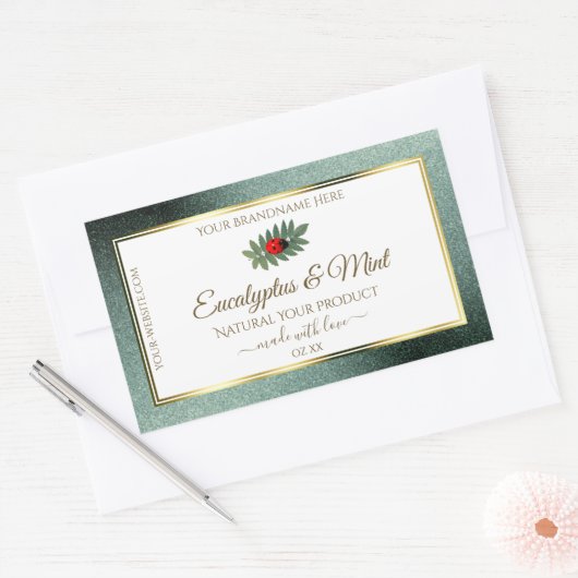 ダークテールグリッター ホワイト プロダクトラベル ラディッシュ 長方形シール (封筒)